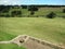 Meadows with sheeps near the Alnwick Castle in England