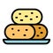 Meal croquette icon vector flat
