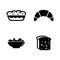 Meal Food, Flour Products. Simple Related Vector Icons