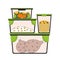 Meal prep containers plastic 2D linear cartoon object