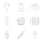 Mealy icons set, outline style