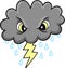 Mean Thunder Cloud Vector