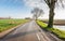 Meandering country road in the fall season