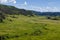 Meandering river cuts through a high alpine valley in the southern rocky mountains