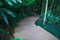 Meandering stairway steps in the green natural park garden. Family Outdoor Activities, Walking Trail in nature, Recreation, Leisur