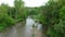 Meanders river delta dron aerial video shot inland sandy sand alluvium floodplain forest lowlands wetland swamp