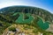 Meanders at rocky river Uvac gorge on sunny morning