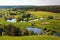 Meanders of Seversky Donets river near Vovchansk, Eastern Ukraine. Beautiful springtime landscape