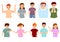 Measles icons set, cartoon style