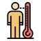 Measure body temperature icon color outline vector