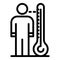 Measure body temperature icon, outline style