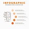 measure, caliper, calipers, physics, measurement Infographics Template for Website and Presentation. Line Gray icon with Orange