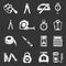 Measure precision icons set grey vector