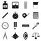 Measure precision icons set, simple style
