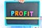 Measure your profit concept written as magnetic colored letter blocks with measuring tape