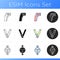 Measurement elements icons set