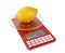 Measurement and weight calorie fruit lemon. On special scales.