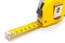 Measuring and calculating instruments - yellow ruler on white