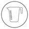 Measuring capacity cup icon black color in circle round