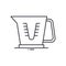 Measuring cooking cup icon, linear isolated illustration, thin line vector, web design sign, outline concept symbol with