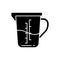 Measuring cup black glyph icon