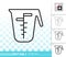 Measuring Cup simple black line vector icon