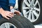 Measuring the depth of a tire tread or profile