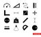 Measuring icons set of color types. Isolated vector sign symbols. Icon pack