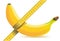 Measuring one banana with tape measure