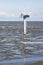 Measuring pole in dutch Waddenzee near Noordkaap