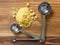 Measuring spoons with mustard powder
