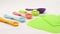 Measuring spoons in various colors and cake dough cutting tool