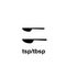 Measuring tablespoon and teaspoon icon