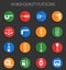 Measuring tools 16 flat icons