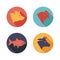 Meat animals icons. Flat style
