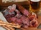 A meat appetizer is a great idea for a beer