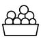 Meat balls dish icon outline vector. Baked food