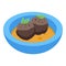 Meat balls icon isometric vector. Duck food