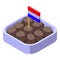 Meat balls icon isometric vector. Dutch cuisine