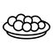 Meat balls icon outline vector. Baked dish