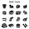 Meat , Beef icon set