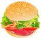 Meat burger, , vector