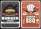 Meat burgers and BBQ posters, grill food party