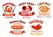 Meat butcher shop vector signs