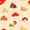 Meat, Cheese, Seafood Products Seamless Pattern