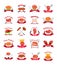 Meat, chicken, sausage labels pack - logo for market, shop, farm