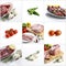 Meat collage on white background