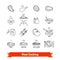 Meat cooking thin line art icons set