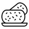 Meat croquette icon outline vector. Fried potato