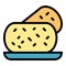 Meat croquette icon vector flat